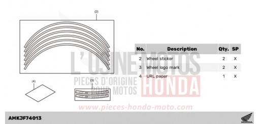KIT,WHEEL STRIPE *NHA30M* CB1000RAP de 2023